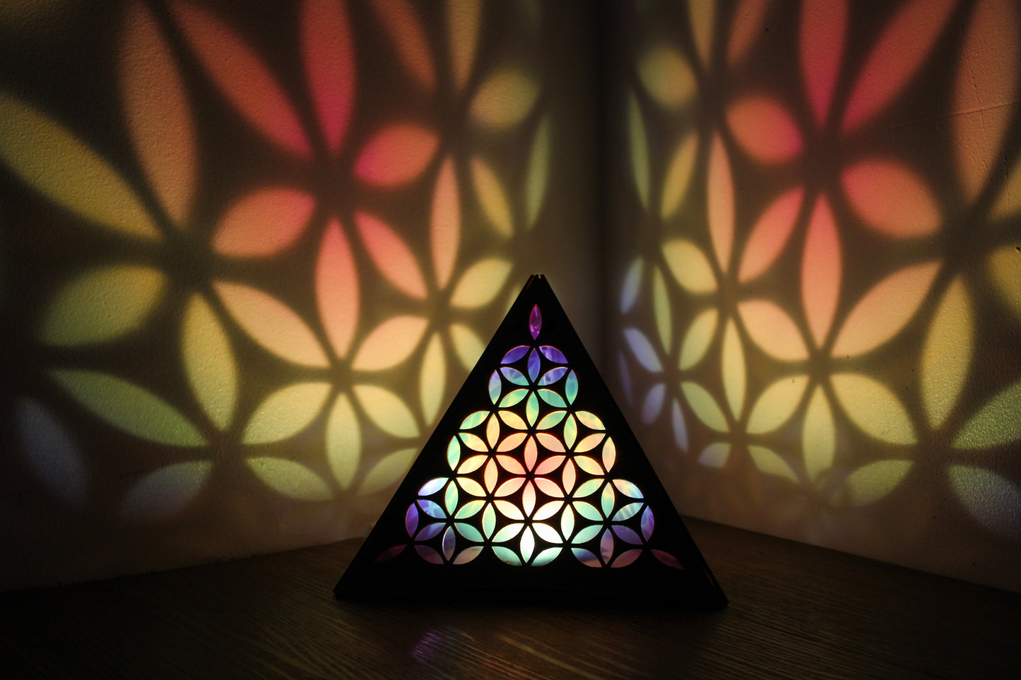 Pyramid - Flower of Life - Rainbow
